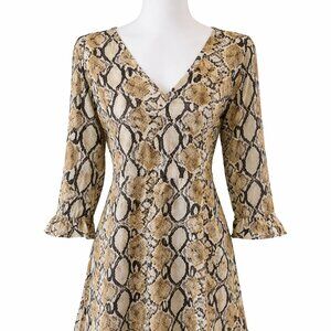 Scully Snake Print Long Sleeve Dress NWT Size Small